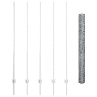 Aia Postid 10 tk U-Kanal 160 cm Galvaniseeritud Teras,Kuusnurkne Aed 1.6x10 m Galvaniseeritud Teras