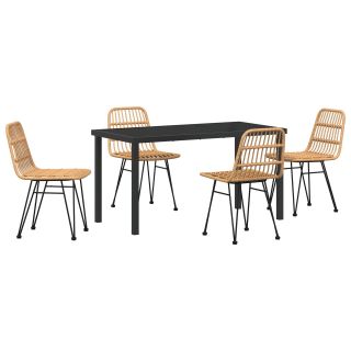 5-osaline aia söögikomplekt Pruun Polü Rattan