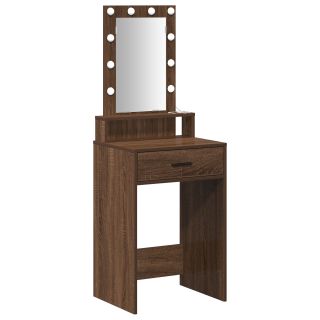 Tualettlaud LED valgustega Pruun Tamme 50x41x140 cm