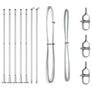 Aiapostid Alusplaatidega 7 tk Ø32mm 78,5cm Galvaniseeritud Teras