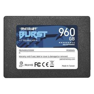 SSD|PATRIOT|Burst Elite|960GB|SATA 3.0|3D NAND|Write speed 320 MBytes/sec|Read speed 450 MBytes/sec|2,5|TBW 400 TB|PBE960GS25SSDR