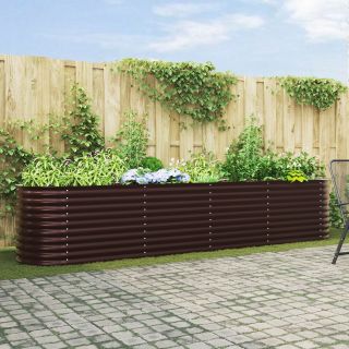tõstetud aiapeenar pruun 400x80x81 cm galvaniseeritud teras