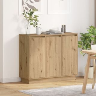 LEDiga külglaud Artisani tamm 90x32x75 cm Töödeldud puidust
