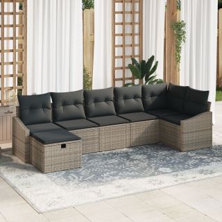 7 osaline aiadiivanikomplekt padjadega Hall Polü Rattan