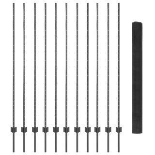 keevitatud traadiga aed 22 U-postidega hall 1,5x25 m teras