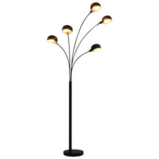 põrandalamp, 200 cm, 5 x E14, must ja kuldne