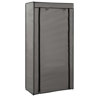 Тумба для обуви с крышкой, серая, 58 x 28 x 106 см, ткань