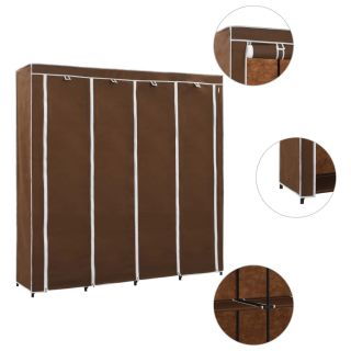 garderoob 4 sektsiooniga, pruun 175 x 45 x 170 cm