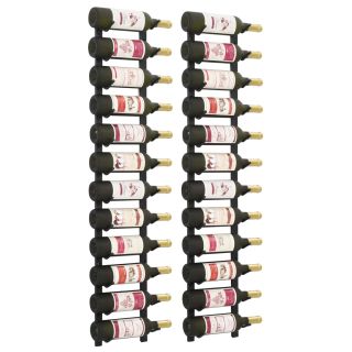 seinale kinnitatavad veiniriiulid 12 pudelile, 2 tk, must raud