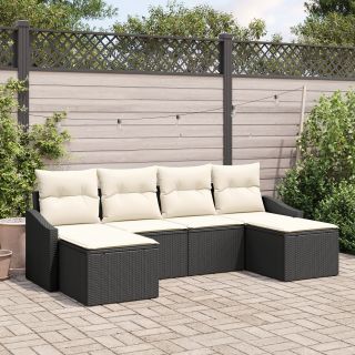 6-osaline aiadiivanikomplekt padjadega Must Polü Rattan
