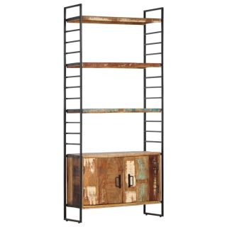 Книжный шкаф с 4 полками 80 x 30 x 180 см, переработанная древесина