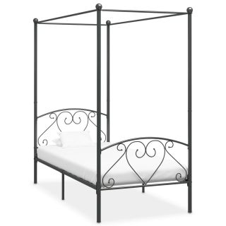 baldahhiiniga voodiraam, hall, metall, 100 x 200 cm