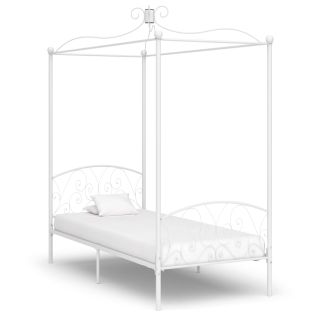Каркас кровати с балдахином, белый, металл, 90 x 200 см