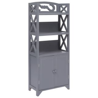 Шкафчик для ванной комнаты, серый, 46 x 24 x 116 см, дерево павловния