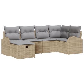 6-osaline aiamööbel padjakestega Beež Polü Rattan,2-kohaline aiamööbel koos hoiuruumiga & padjakestega Beež Polü Rattan