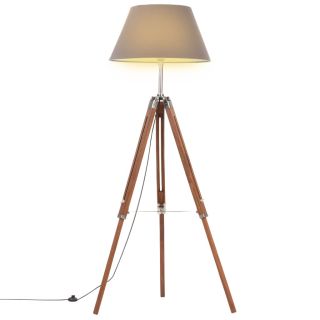 kolme jalaga põrandalamp, meepruun ja hall tiikpuu, 141 cm