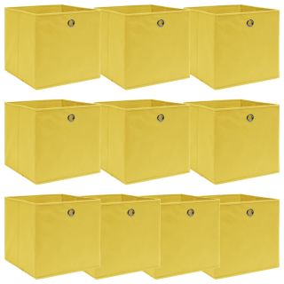 hoiukastid 10 tk, kollane, 32 x 32 x 32 cm, kangas