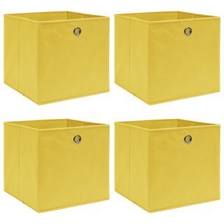 hoiukastid 4 tk, kollane, 32 x 32 x 32 cm, kangas