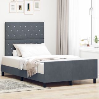Voodi Raam Tumedat Halli 120x190 cm Samet