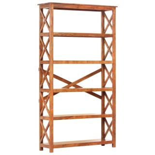 книжная полка 100 x 30 x 180 см, дерево акации, медовая отделка
