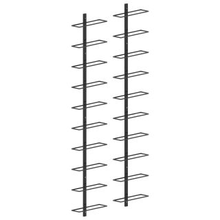 seinale kinnitatavad veiniriiulid 20 pudelile, 2 tk, must metall