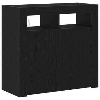 Kapp LED-valgustiga, Must Tamme, 80x35x75 cm, Töödeldud Puit