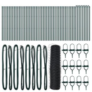 kuutaksoed Hall 0.8x100 m terasest,aiapostid 13 tk roheline Ø32 mm 120 cm galvaniseeritud teras