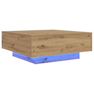 Kohvilaud LED-valgustusega Artisan Oak 80x80x31 cm