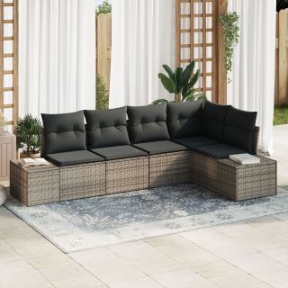 5-osaline Aia Sofa Komplekt koos Patjadega Hall Polürotang