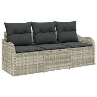 3-osaline aia diivanikomplekt padjadega Helehall Polü Rattan,2-kohaline aia diivan koos hoiustamise ja padjadega Helehall Polü Rattan