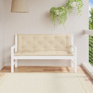 Подушки для сидения садовой скамейки 2 шт., бежевые, 150x50x7 см, ткань оксфорд