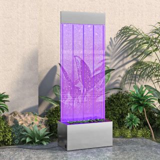 mullisammas RGB LED-tuledega, roostevaba teras ja akrüül 110 cm