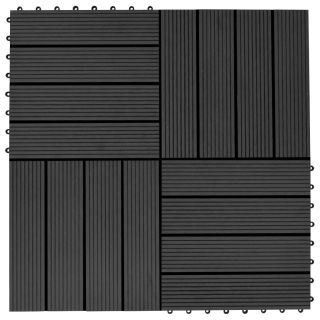 terrassiplaadid 22 tk, 30 x 30 cm, 2 m², WPC, must