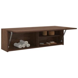 настенный шкаф для ванной комнаты, коричневый дуб, 100 x 25 x 30 см, искусственное дерево