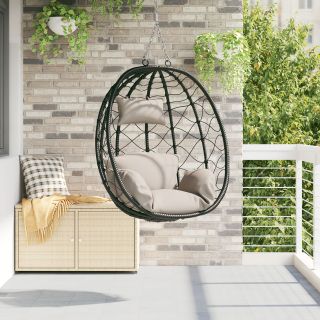 riputatav muna tool korv ilma alusteta Taupe polü rattan