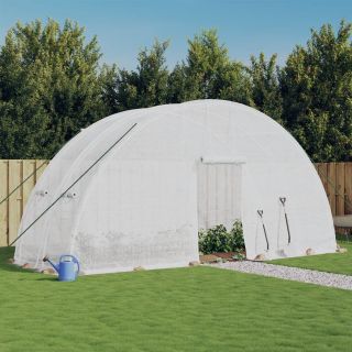 kasvuhoone terasraamiga, valge, 12 m², 6x2x2,85 m