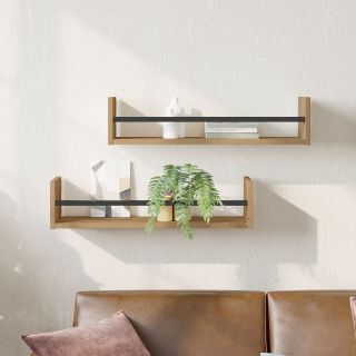 Seinale paigaldatavad riiulid 2 tk Kunstniku tamm 60x16x14 cm Töödeldud puit