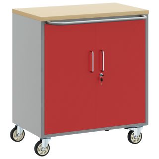 Tööriistade kapp ratastega ja lukustatavad punased 75x45x85 cm terasest