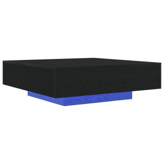 Kohvilaud LED Valgustusega Must Tamme 100x100x31 cm