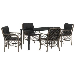 5-osaline Aia Söögikomplekt Padjaga Hall Polü Rattan