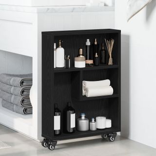 Kitsas ladustustroll Must tamm 48x13x68 cm Tehispuit