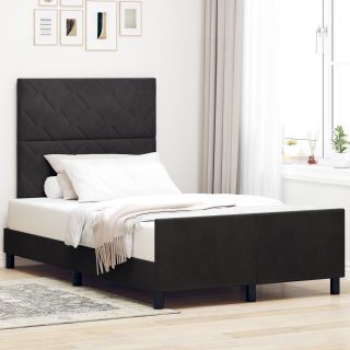 Voodi Raam Must 120x190 cm Samet