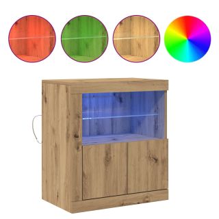LED-valgustusega külglaud Artisan Oak 60,5x37x67 cm