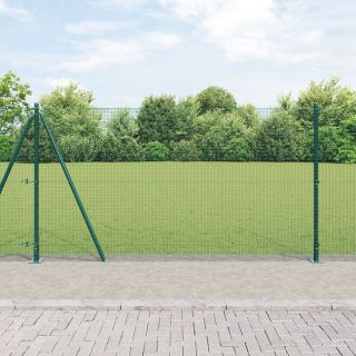 keevitatud traadi aiapost 7 flange postiga roheline 1,2x10 m teras