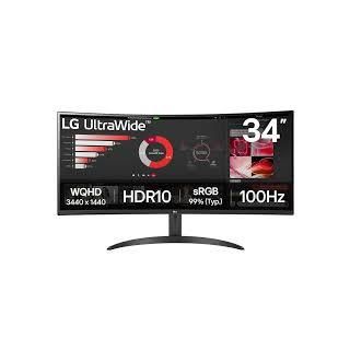 LCD Monitor|LG|34|Curved/21 : 9|Panel VA|3440x1440|21:9|100 Hz|5 ms|Tilt|34WR50QK-B