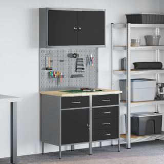 5-osaline Töölaudade Komplekt Must Teras