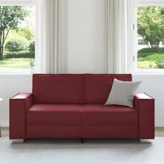 Kaheistmeline Diivan Veinipunane 140 cm Kunstnahast