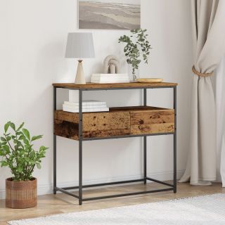 Konsoollaud Vana Puit 75x40x75 cm Töödeldud Puit ja Teras