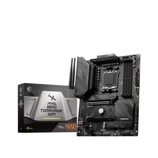 Mainboard|MSI|AMD B650|SAM5|ATX|Memory DDR5|Memory slots 4|1xPCI-Express 1x|2xPCI-Express 16x|3xM.2|1xHDMI|1xDisplayPort|2xUSB 2.0|7xUSB 3.2|1xUSB-C|1xOptical S/PDIF|1xRJ45|5xAudio port|MAGB650TOMAHAWKWIFI