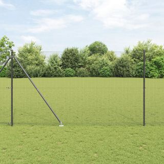 keermestatud traadiga aed 7 tikkpostiga Hall 1.6x10 m Teras